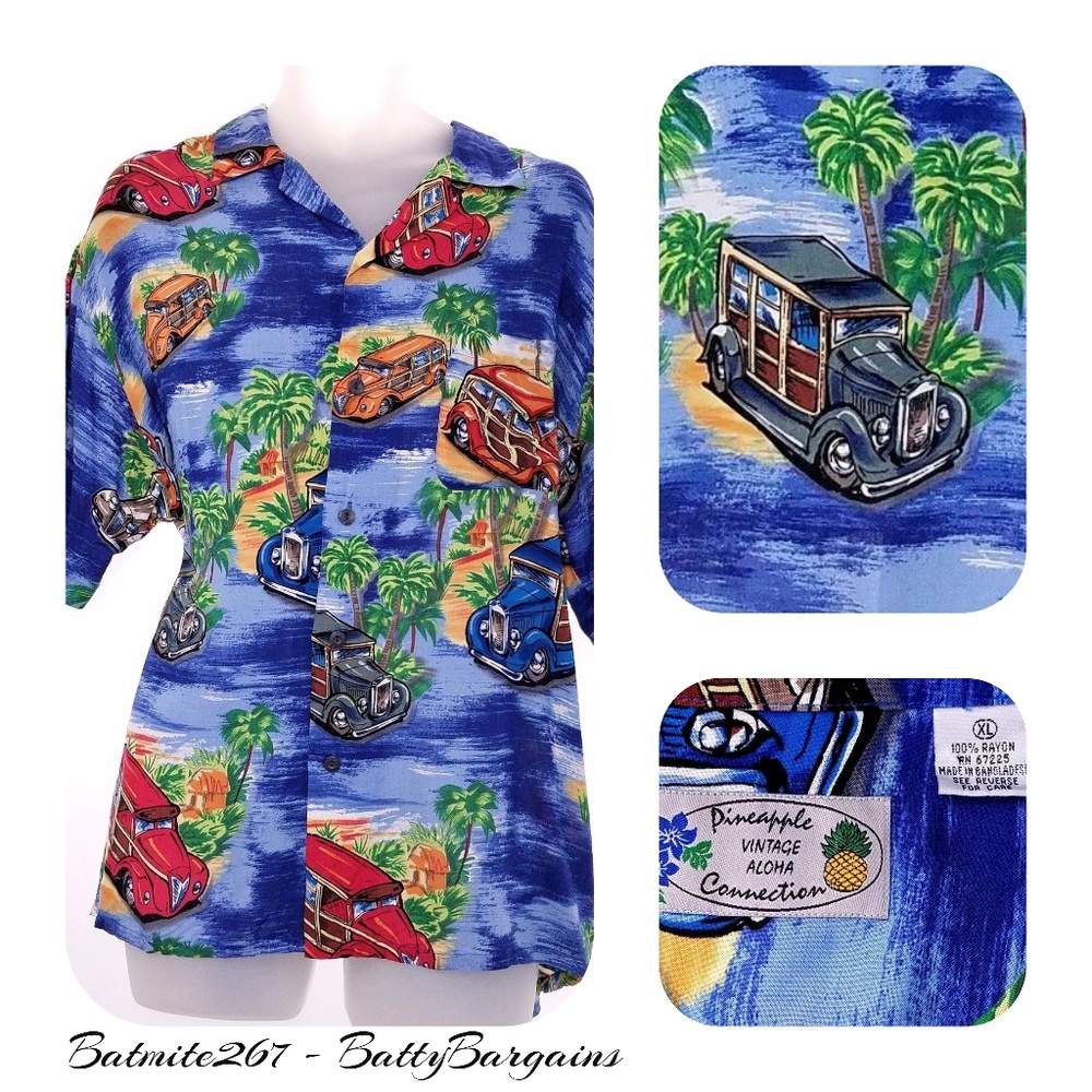 Hawaiian XL Shirt WOODIE HotRod SURF S/S